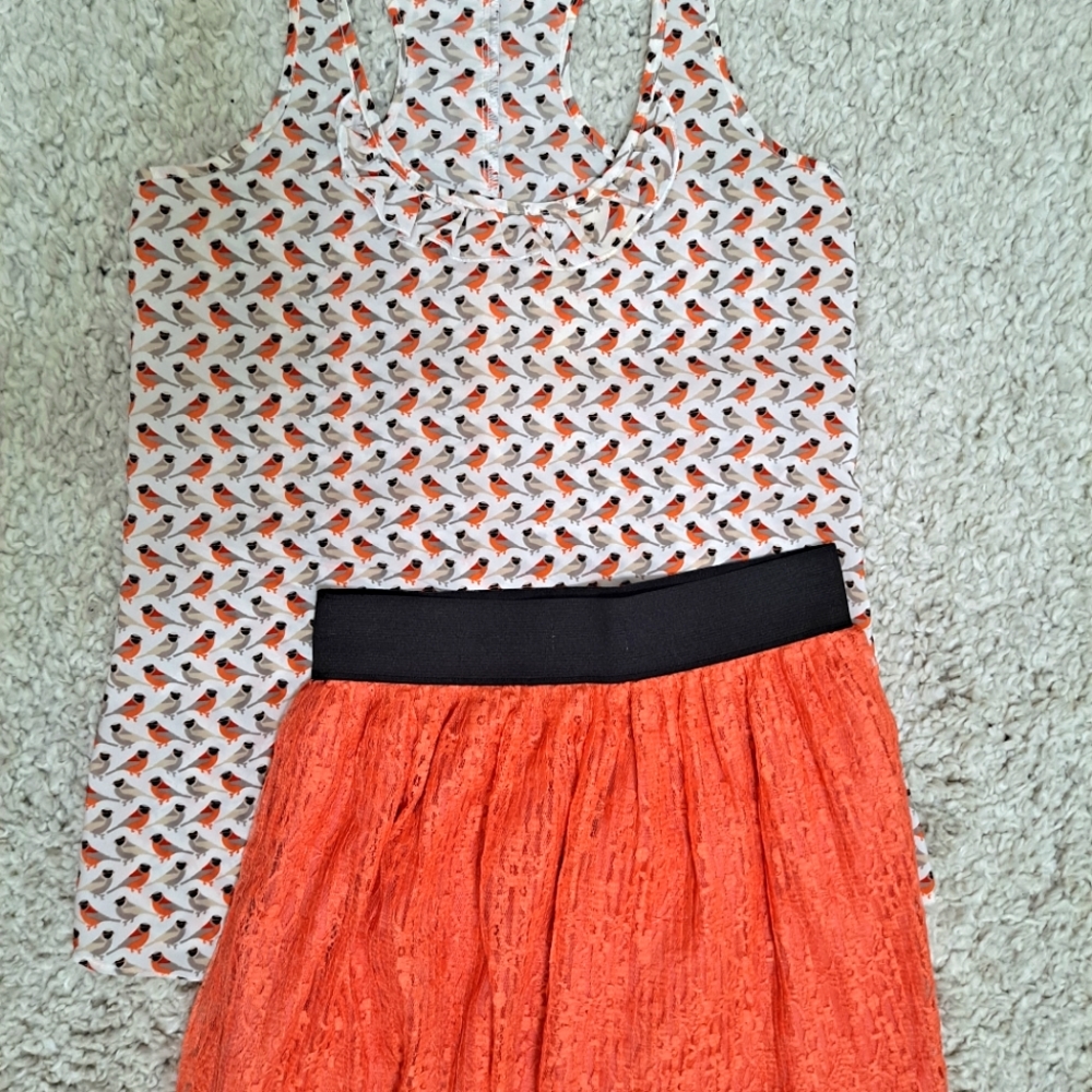 Candies skirt and tank. Size XS-both